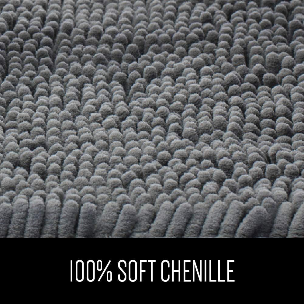 Gorilla Grip Original Luxury Chenille Bathroom Rug Mat, 30x20, Extra Soft and Absorbent Shaggy Rugs, Machine Wash Dry, Perfect Plush Carpet Mats for Tub, Shower, and Bath Room, Gray: Home & Kitchen