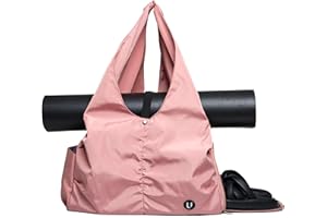Uhawi Gym bag with yoga mat holder Gym Bag for Women yoga bag with Shoes Compartment and Wet Dry Storage Pockets with Adjustable (pink)