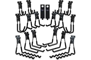 3-H Slatwall Accessories, Slatwall Hooks & Hangers Multi Sizes, Slat Wall Hanging Hooks for Garage Wall Panels Organzing Gard