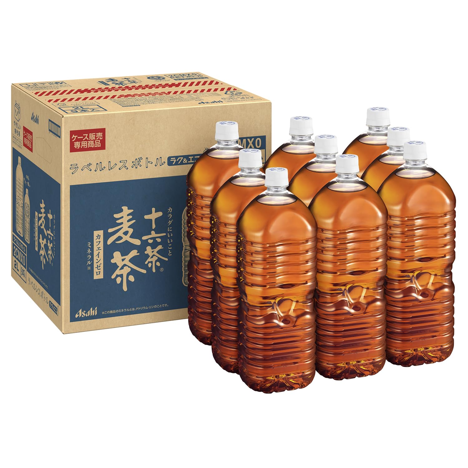 アサヒ飲料 アサヒ 十六茶麦茶 ラベルレスボトル 2L×9本 [お茶] [ノンカフェイン]商品画像