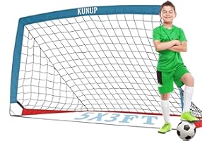KUNUP Kids Soccer Goal for Backyard, 5×3FT Easy Foldable Soccer Practice Net with Portable Carrying Bags for Toddler Youth Adult Soccer Training Equipment Outdoor Sports Game