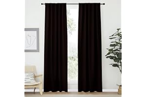 NICETOWN Living Room Darkening Curtains - (Toffee Brown Color) W42 x L70, Set of 2, Home Decor Room Darkening Thermal Insulated Drapery Panels for Office/School/Hospital Window
