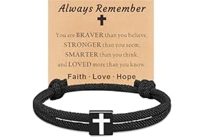 TAGOMEI Easter Basket Stuffers for Teens Boys Easter Gifts Kids Son Grandson Teen Boy Birthday Gifts Christian Gifts for Men Adjustable Cross Bracelet for Men Baptism Gifts for Boys Confirmation Gifts
