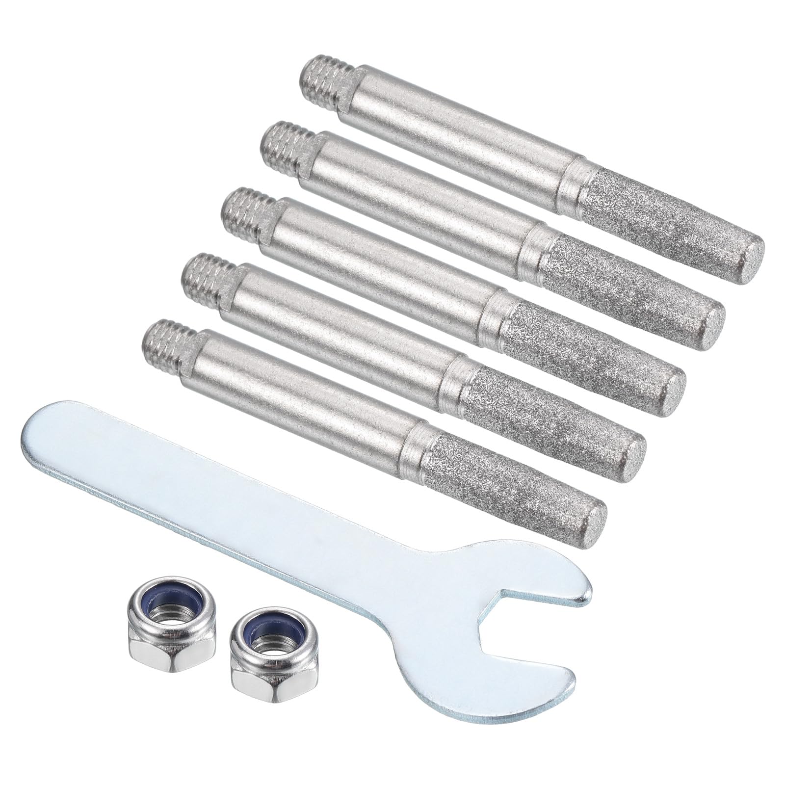 PATIKIL 7/32 Inch Diamond Chainsaw Sharpener, 5 Pack Sharpening Stone Polishing Grinding File Tool for Hand Crank Chainsaw, Silver