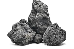 KINGRUI Black Lava Rock Natural Volcanic Stones 4"-6" Aquarium Rocks for Aquascaping,Aquarium Landscaping,Shrimp Tank,Terrariums & Decorative Landscaping-5lb 3pcs