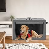 Petsfit Soft Dog Kennel with Thick Mat Adjustable Frame 100x64x63 Grey view 6