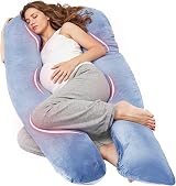 Nuliie Pregnancy Pillow U Shaped Full Body Maternity Support Blue