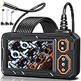 Endoscope Camera with Light, 4.3" Inspection Camera, 1920P HD Borescope with 8 LED Lights, IP67 Waterproof Snake Sewer Tools, 16.4ft Semi-Rigid Drain Endoscope Cool Gadget (Orange)