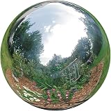 HomDSim 12cm Gazing Globe Mirror Ball - Polished Stainless Steel Sphere view 1