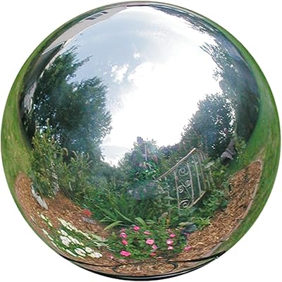 HomDSim 12cm Gazing Globe Mirror Ball - Polished Stainless Steel Sphere