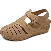 SHIBEVER Women's Wedge Sandals Summer: Closed Toe Sandals for Women Platform Dressy Wedge Size 5-11
