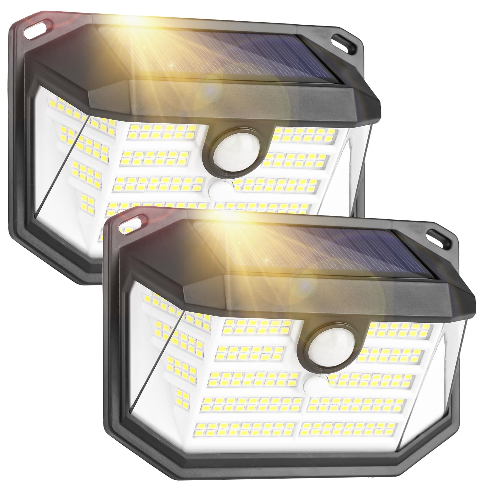 Lenlun Solar Outdoor Lights, IP65 Waterproof Lights Outdoor Garden, 230 LED Solar Motion Sensor Lights, 3 Modes PIR Wall Lights for Outside Front Door Patio Fence Yard