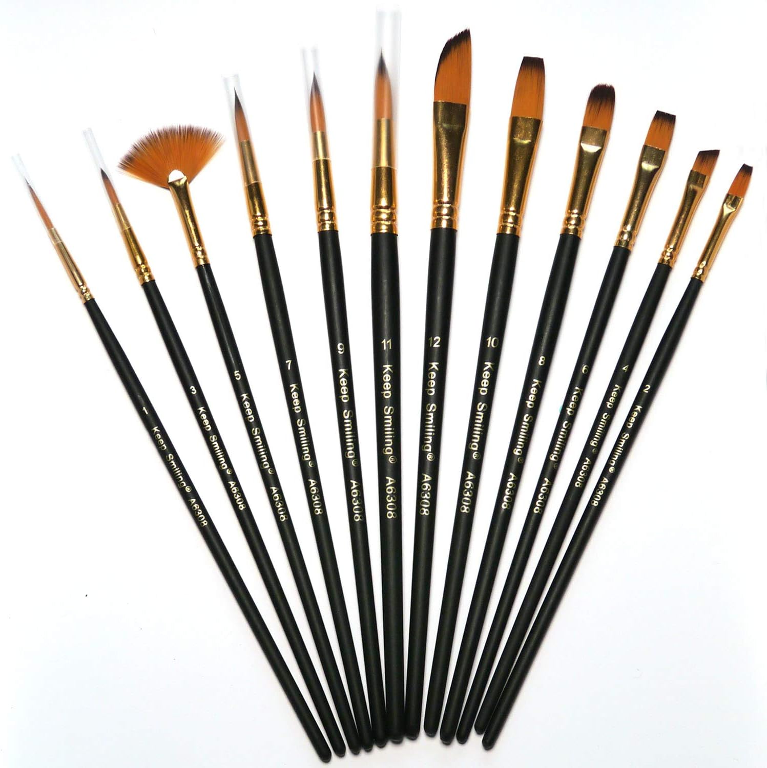 12 Pcs Artist Paint Brushes Set including Synthetic Sable Hair for Acrylic Oil Watercolour Fine Art Painting - Image 5