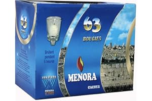 RAMBUE neironim Shabbat Candles 6 Hour Burn time neriot White Votive use in neronim Glass Cups -63 votives in The Box