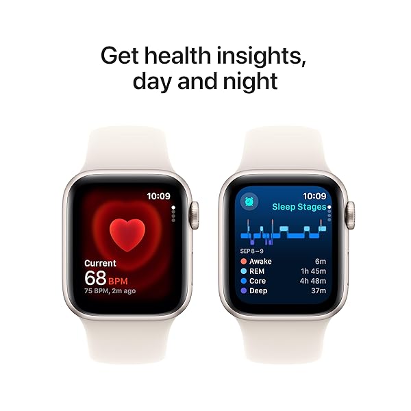 APPLE WATCH SE (2ND GEN) [GPS 40MM] SMARTWATCH WITH STARLIGHT ALUMINUM CASE WITH STARLIGHT SPORT BAND S/M. FITNESS & SLEEP TRACKER, CRASH DETECTION, HEART RATE MONITOR
