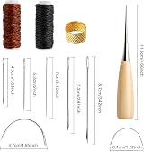 HXC Leather Repair Kit 11Pcs Waxed Thread Needles Upholstery Tools view 2