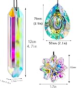 H&D Hyaline & Dora 3PCS Crystal Rainbow Suncatcher, K9 Glass Prism Decor view 5