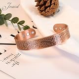 Jeracol Copper Magnetic Bracelet for Men Women 3500 Gauss Adjustable Cuff view 4
