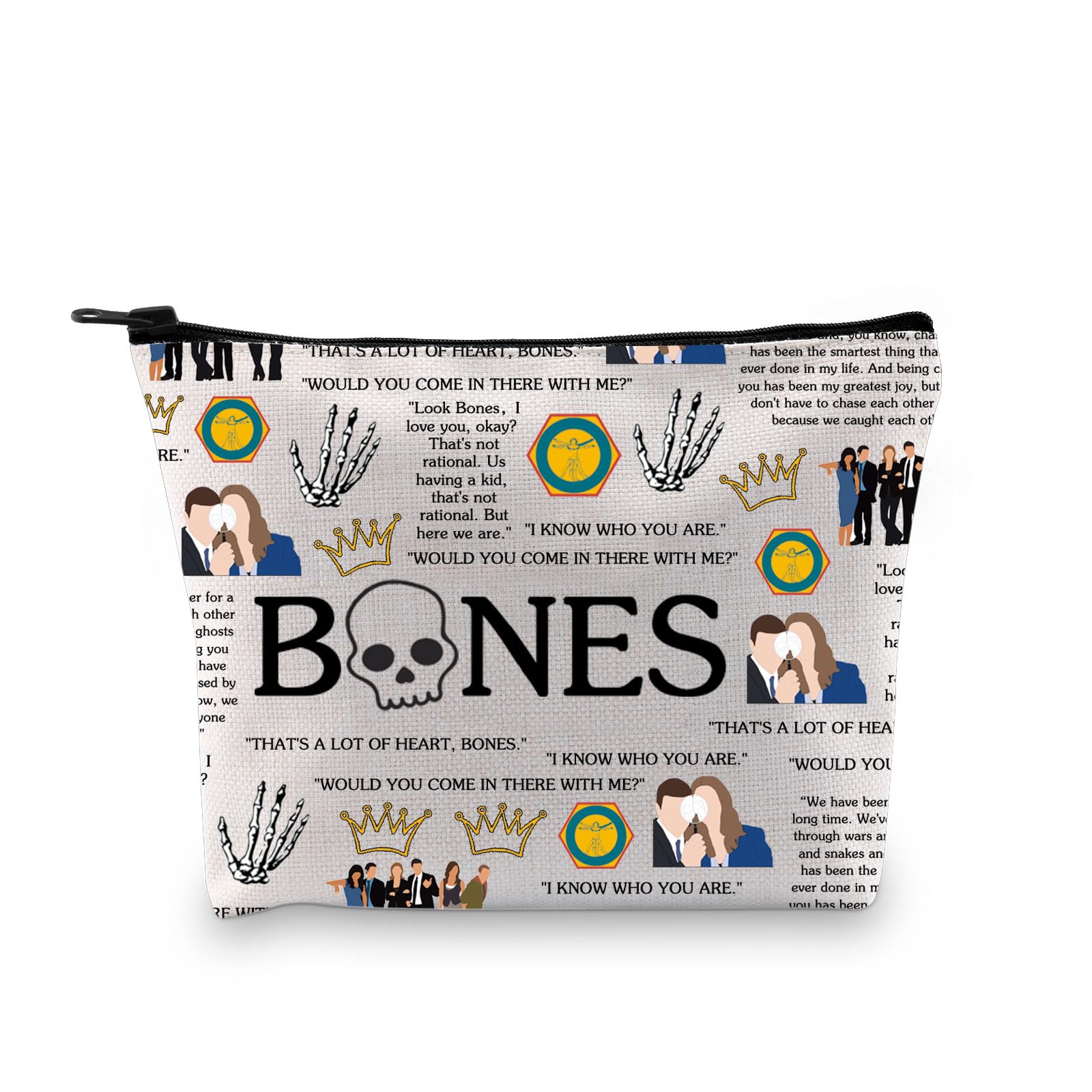 Bone Forensic TV Show Gift Dancing Phalanges Forensic Science Bone TV Show Fans Cosmetic Bag (We Have Been chasing3uk)