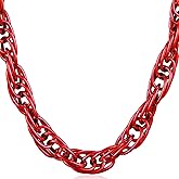 Quelay 40" Heavy Rope Chain Hip Hop Rapper Chain 80s 90s Costume Rapper Accessory Chunky Big Necklace for Men and Women