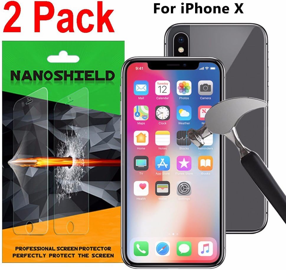 iPhone X Screen Protector Shatter Proof NanoShield - 2 Pack