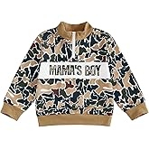 AUJUBUY Toddler Boy Camo Hoodie Sweatshirt Quarter Zip Collared Pullover Long Sleeve Fall Winter Clothes Outfit 6M-4T