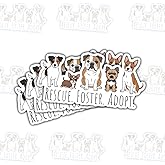 3 Pcs Rescue Foster Adopt Dog Stickers, Cute Puppy Vinyl Decals for Laptop, Notebook, Journal, Car Bumper, Water Bottle, Animal Shelter Support Gift for Pet Lovers, Students 3 Inches