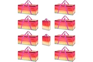 SOFTKISS Heavy Duty Extra Large Moving Bags 8 Pack - Waterproof Storage Bags With Zipper And Handles,Backpack Straps Strong Tote Bags For Clothes,Alternative To Moving Box, Handbags