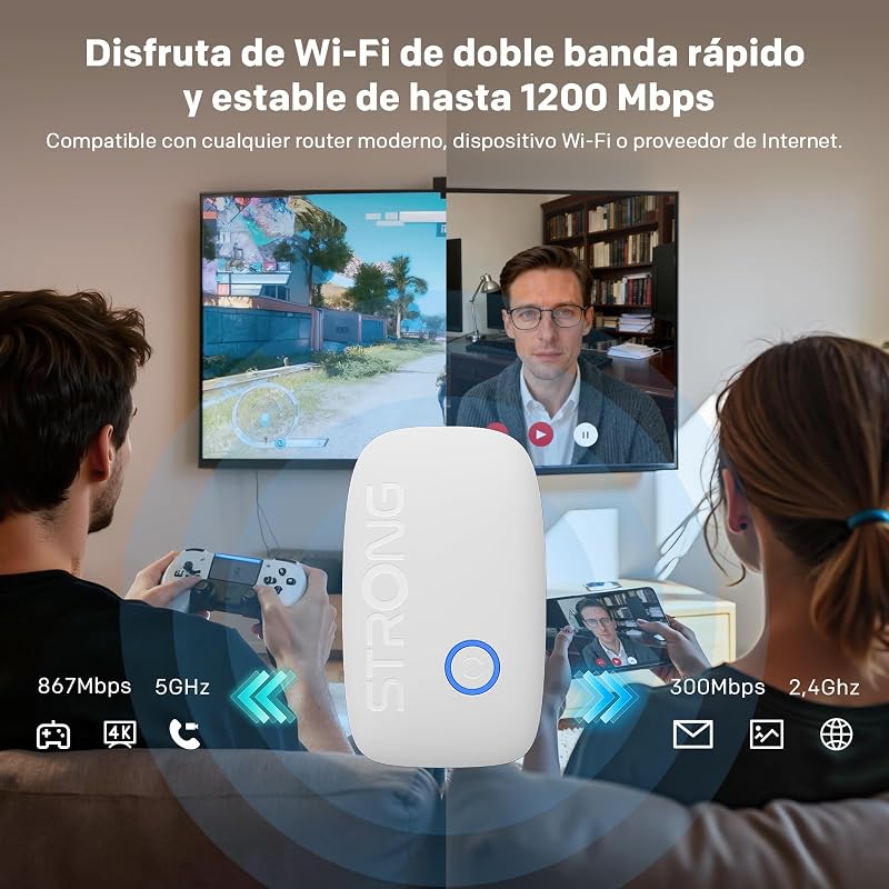 Repetidor WiFi AC1200, Amplificador WiFi Doble Banda — foto 2 de 8