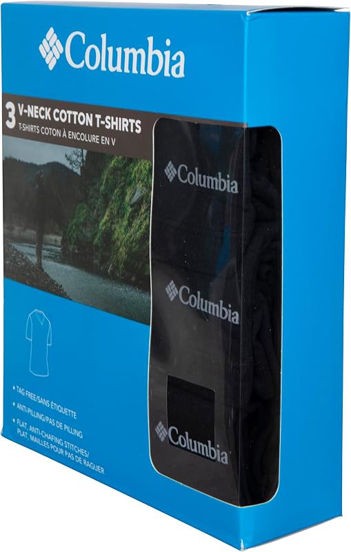 Herren 3er-Pack Baumwoll V-Ausschnitt T-Shirt, Schwarz, L