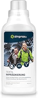 simprax® Textil Wash-In Imprägnierung 500ml Imprägniermittel. Umweltfreundliche Einwaschimprägnierung für Funktionstextilien/Outdoortextilien wie Gore-Tex, Sympatex, etc. Waschmaschine o. Handwäsche