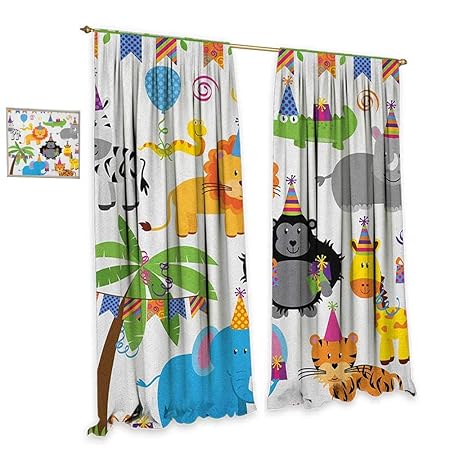 Homefeel Kids Birthday Thermal Insulating Blackout Curtain Jungle