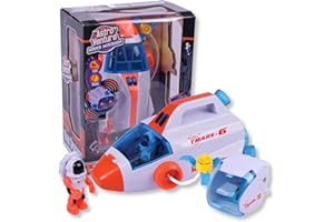 ASTRO VENTURE Space Shuttle Toy, Mars Mission Spaceship for Kids with Lights and Sound, Astronaut Figure, Capsula and Accessories, Fun Space Gift Toys for Any Mission & Adventure
