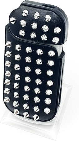 Amazon Co Jp Happinesscollection Iqos アイコス 2 4 Plus 対応 加熱式たばこ 電子タバコ ポケットチャージャー 収納 レザー ケース スタッズ 鋲 本体保護 ケースに入れたまま充電可能 ボタン操作可能 Ledディスプレイ確認可能 ストラップホール付き シルバー