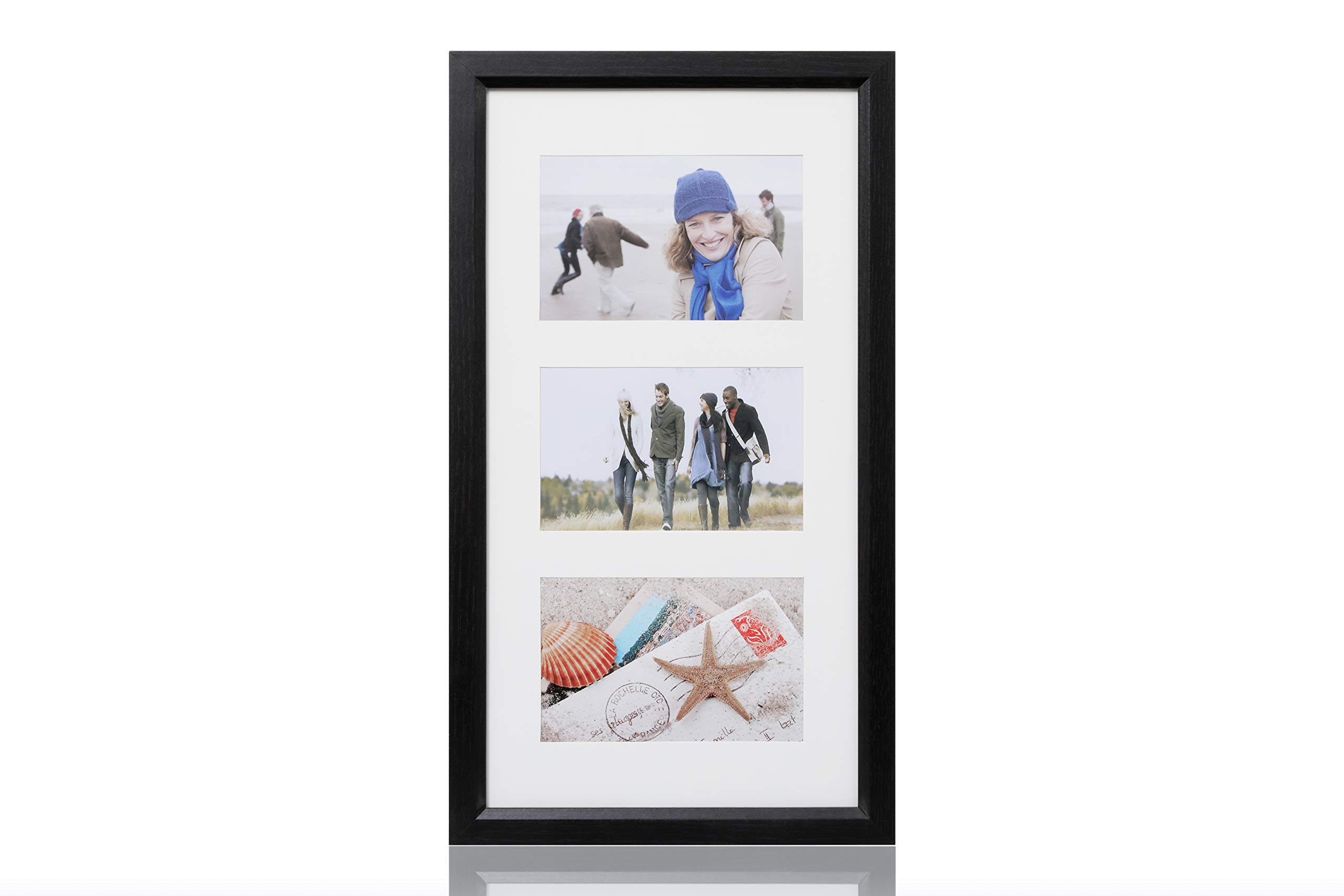 ARPAN Multi Aperture Photo Picture Frame 3, 5 or 6 Aperture (3 Aperture Black) — image 1