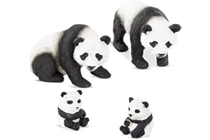 Terra by Battat – 4 Pcs Giant Panda Family – Realistic Plastic Animal Figures – Zoo Animal Toys for Kids and Toddlers Age 3+