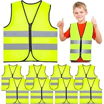 40-Pack Kids High Visibility Safety Vests – Reflective Neon Construction Vests For Children 3-7 Years, Bulk Set