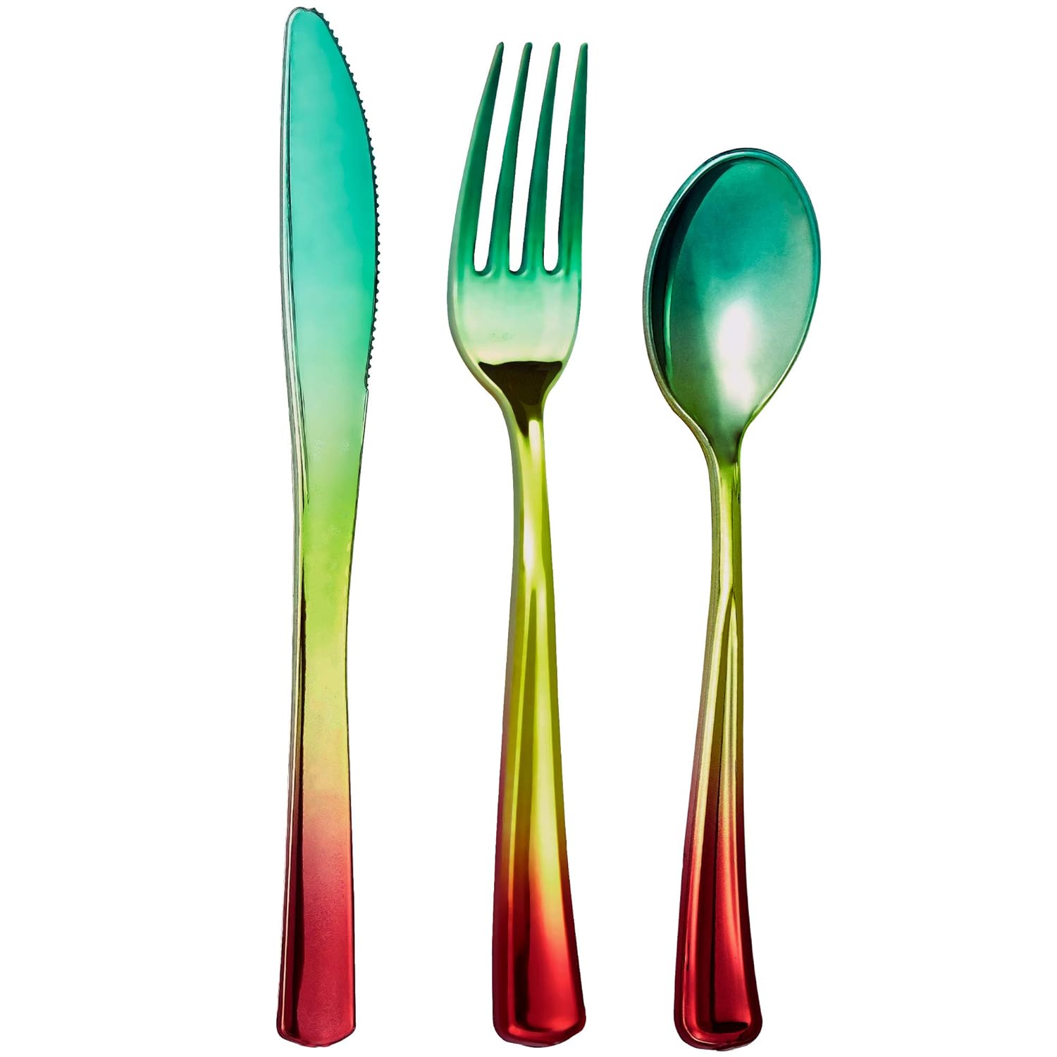 120 Plastic Silverware Set Rainbow Cutlery Disposable 40 Forks