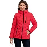 Nautica womens Packable Stretch Puffer Jacket – Midweight Water-resistant Coat Adjustable Hem