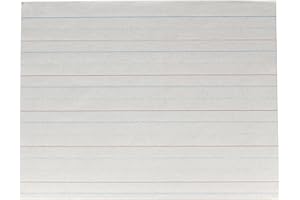 School Smart Red & Blue Newsprint Paper, 1 Inch Ruled, 11 x 8-1/2 Inches, 500 Sheets, White