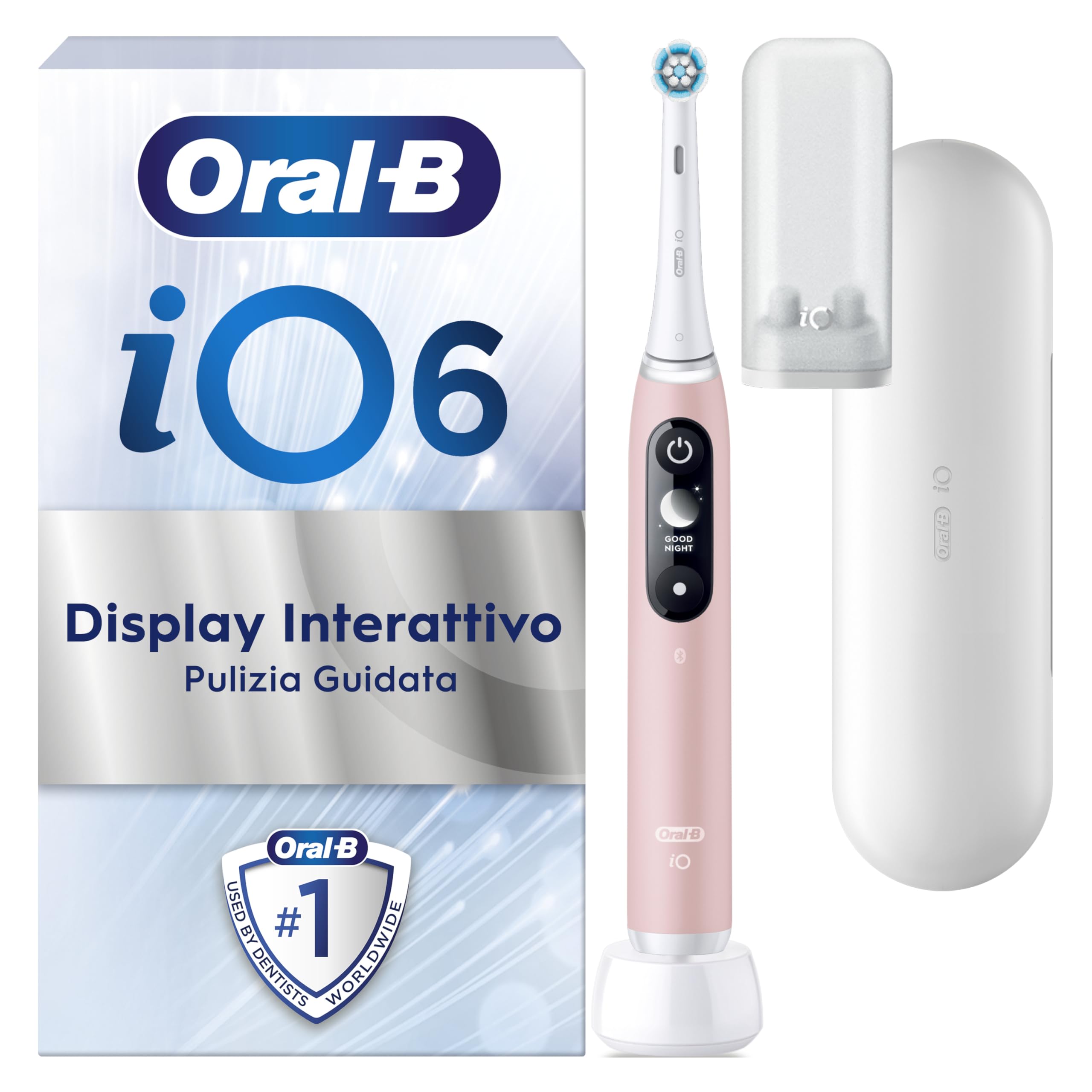 Oral-B Spazzolino Elettrico Ricaricabile iO 6N Rosa, 2 Testine Di Ricambio, 1 Custodia Da Viaggio. 1 Spazzolino