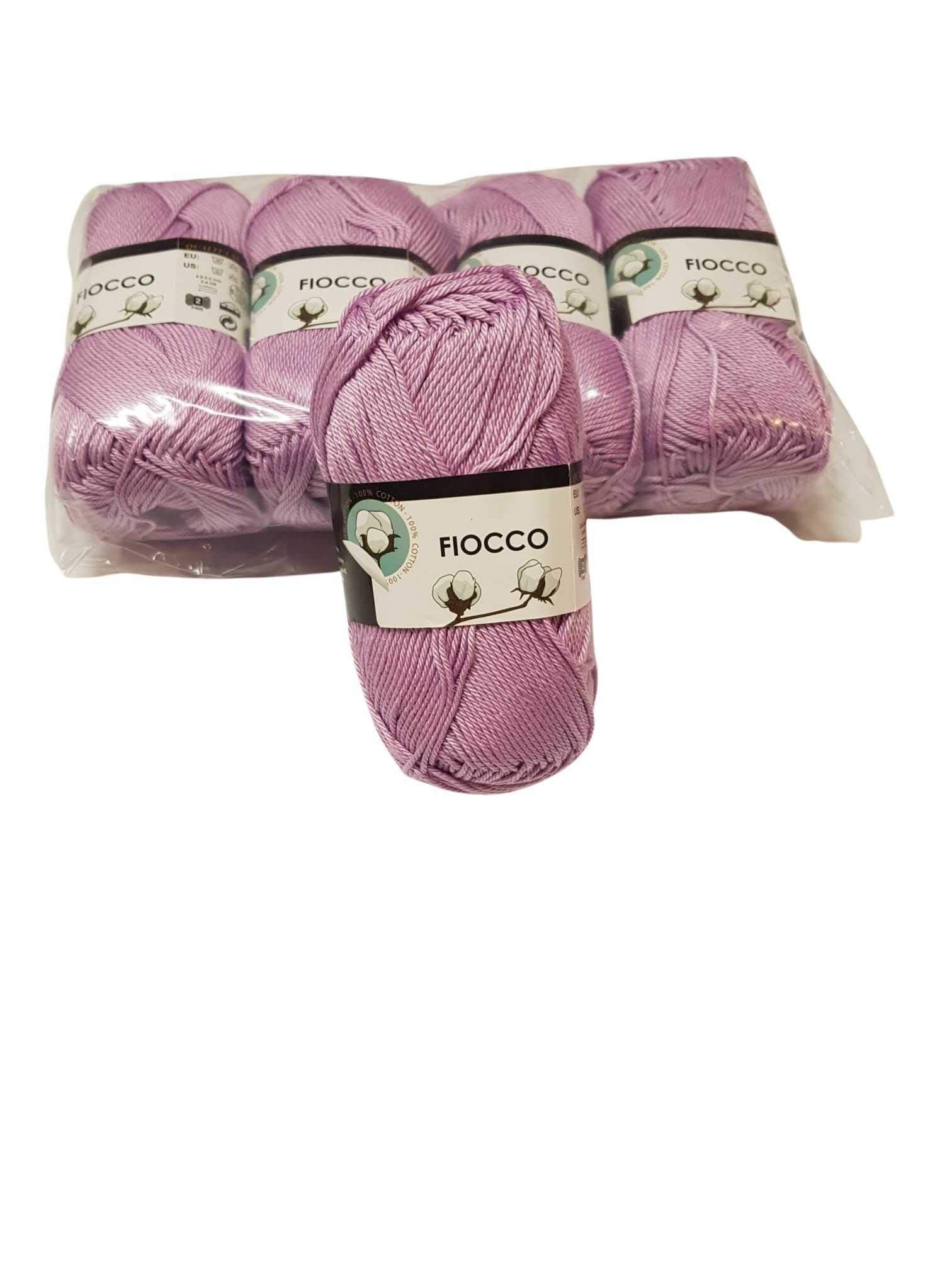 Three-Ball Thread Cotton for Knitting Bow 250 g lilac