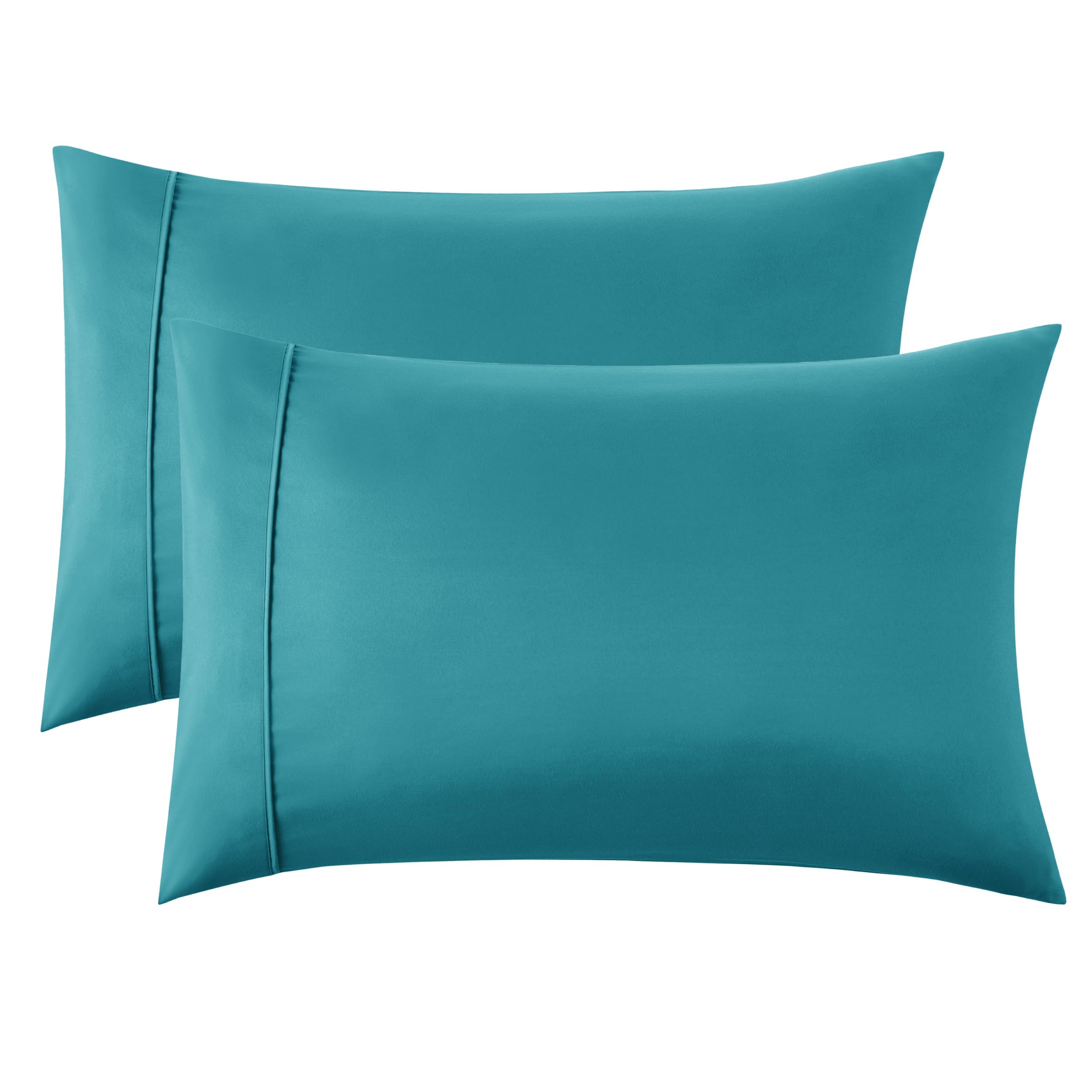 Bedsure Pillow Cases 2 Pack - Brushed Microfiber Pillowcases with Envelope Closure,50x75 cm Pillow Covers for Hair and Skin, Pillowcase Standard Size Set of 2, Gifts for Women, Teal