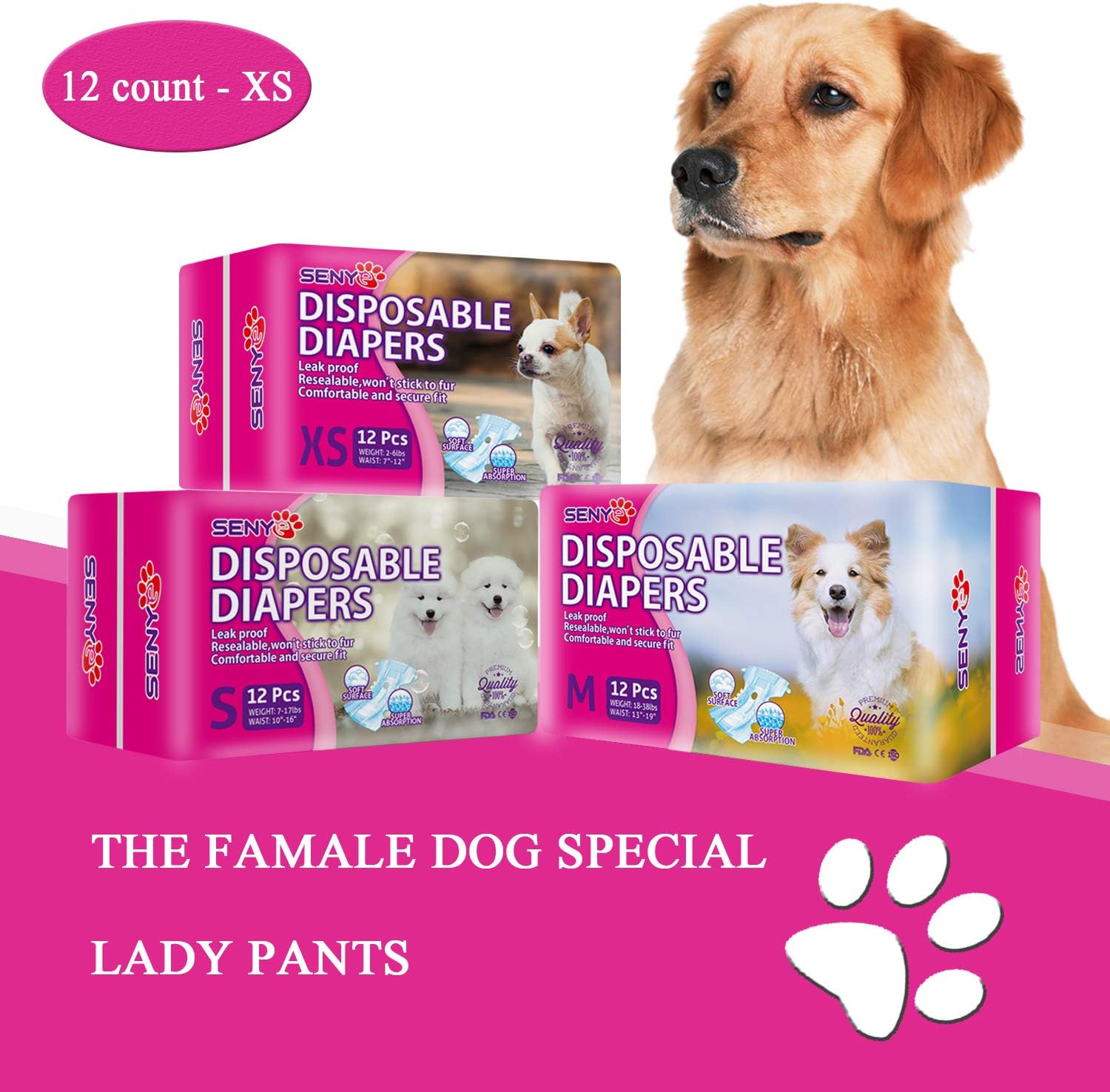 SENYE PET Disposable Dog Diapers Female Wraps
