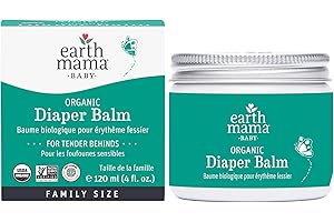 Earth Mama Organic Economy Size Diaper Balm | Diaper Cream for Baby | EWG Verified, Petroleum & Artificial Fragrance-Free with Calendula for Sensitive Skin, 4-Fluid Ounce