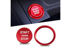 yonwait 2 PCS Car Engine Start Button Cover Stickers, One Button Start Circle Decoration, Interior Auto Accessories, Compatible with Audi A3 A4 A5 A7 A8 Q5 S3 S5 S6 S7 (Red)