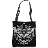 Moth Lepidoptera Heterocera Folkloric Wiccan Nature Goth Tote Bag