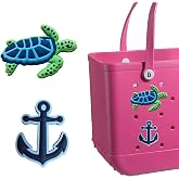RZM Bogg Bag Charms, Anchor + Turtle | PVC Rubber, Compatible with All Bogg Bag Models, Compatible with Baby Bogg Bag, For Beach Tote Bags &amp; Handbags