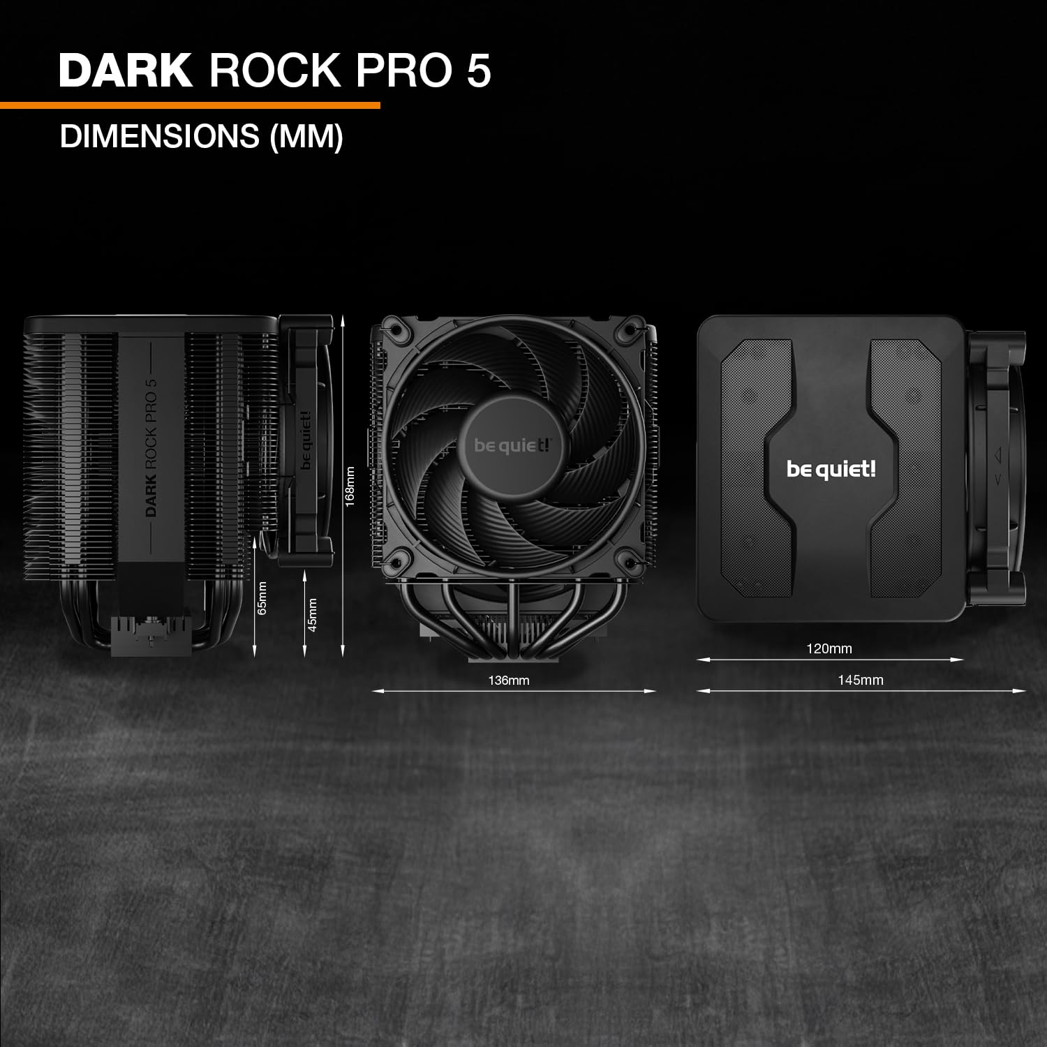 be quiet! Dark Rock Pro 5 Quiet Cooling CPU Cooler | Immensely High Airflow | 7 high-Performance Copper Heat Pipes | Speed Switch | Thermal Grease | BK036