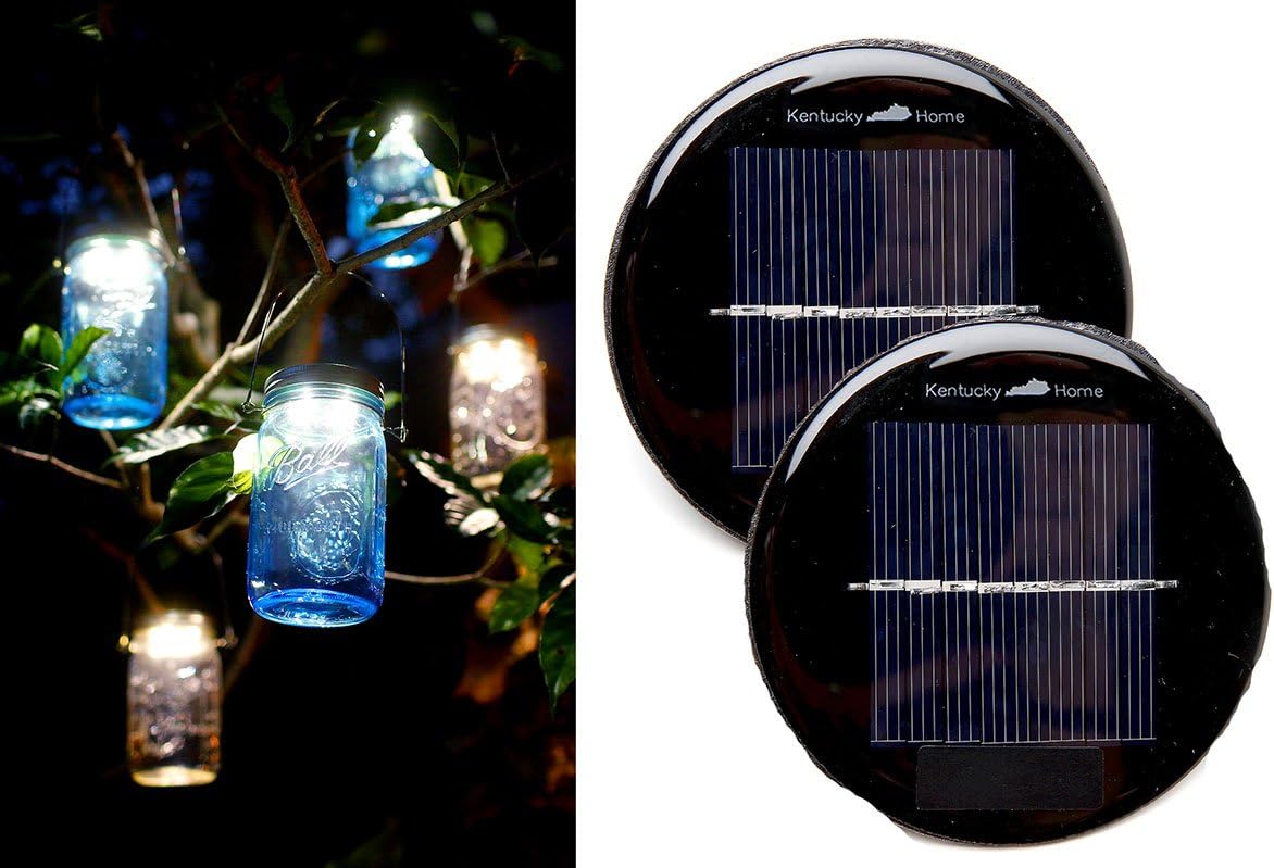 2 Pack WIDE MOUTH Solar Mason Jar Lid Insert LED Mason